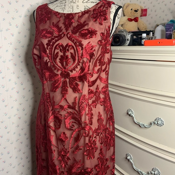 Calvin Klein Sleeveless Lace Illusion Dress - Picture 4 of 10